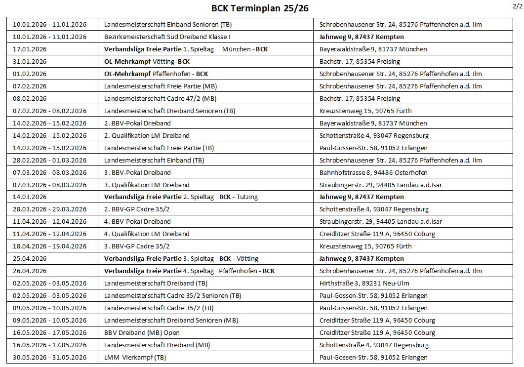 BCK Termine 25 26 22